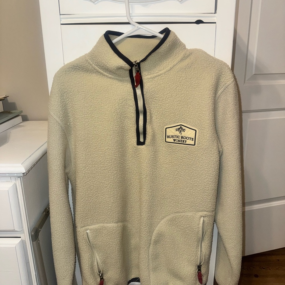 Unisex cream Sherpa sweater